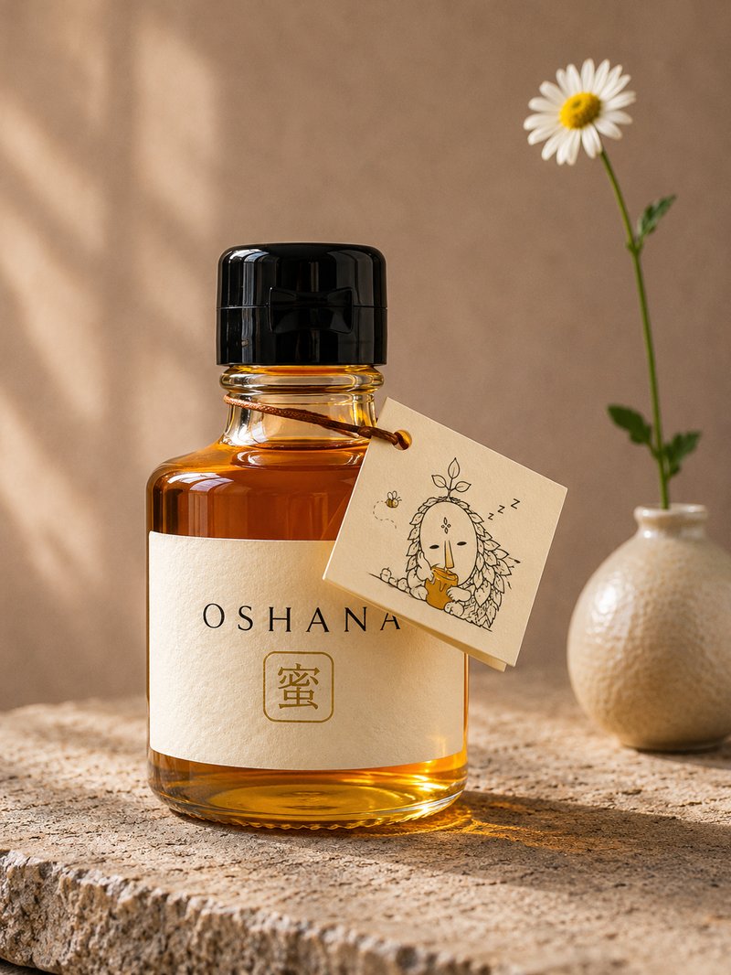 A simple elegant glass jar of raw honey